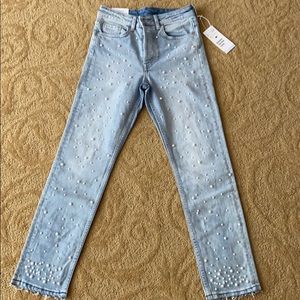 Vintage slim high waist H&M jeans with pearls